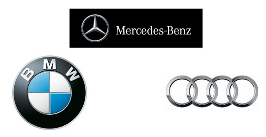 독일 주요 자동차 3사 로고.